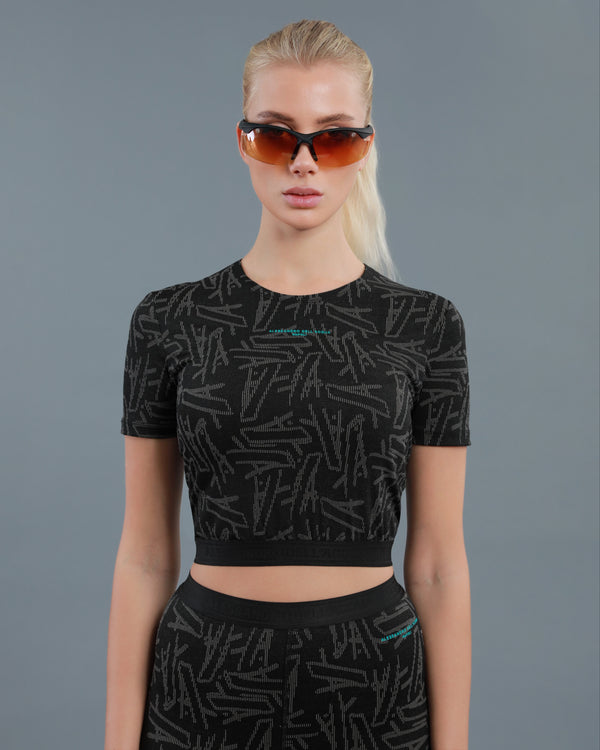 Alessandro Dell´acqua Monogram Printed T-Shirt Black