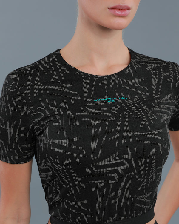 Alessandro Dell´acqua Monogram Printed T-Shirt Black