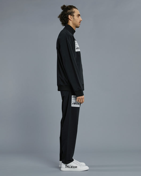 Alessandro Dell´acqua Patched Chest Track Jacket Black