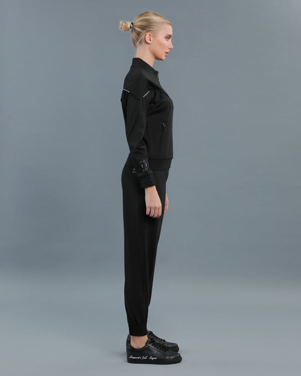 Alessandro Dell´acqua Piped Jersey Tracksuit Set Black