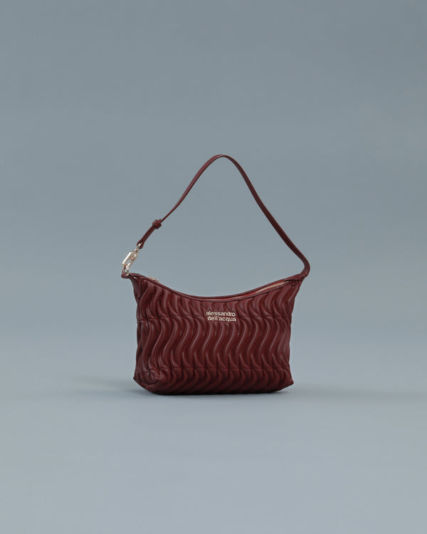 Alessandro Dell´acqua Quilted Shoulder Bag In Maroon