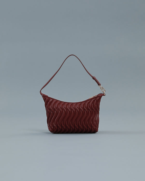 Alessandro Dell´acqua Quilted Shoulder Bag In Maroon