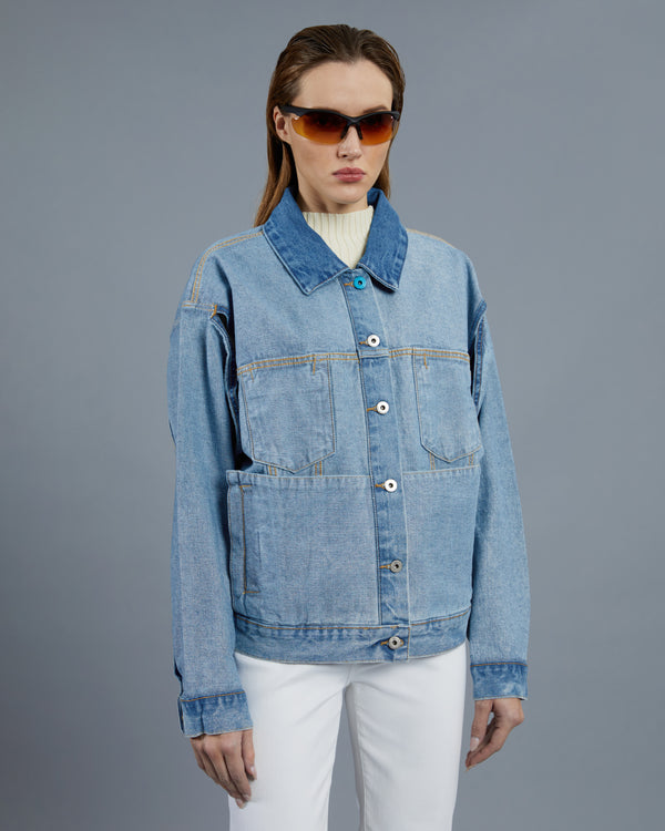 Alessandro Dell´acqua Reversible Denim Jacket Mid Blue
