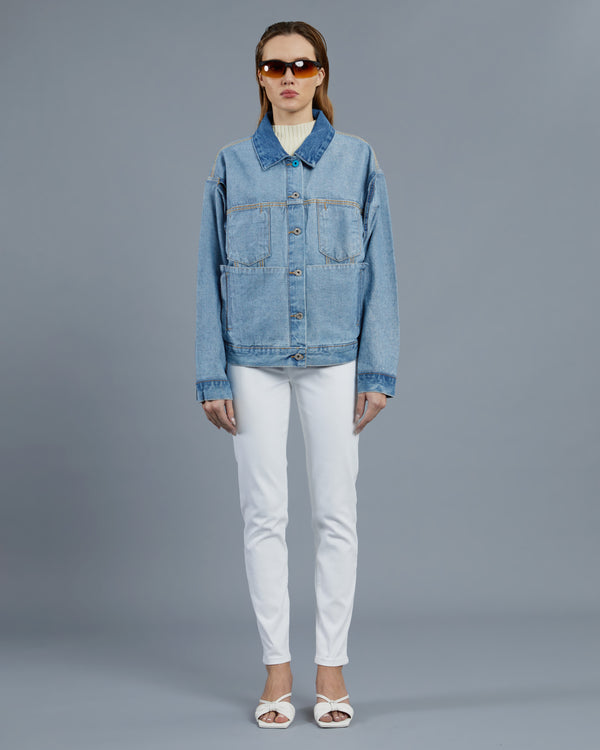 alessandro dell´acqua Reversible Denim Jacket Mid Blue