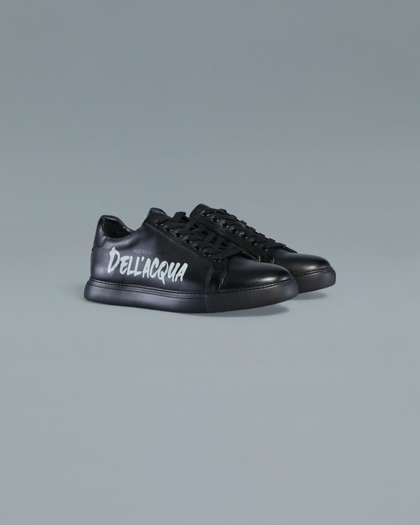 Alessandro Dell´acqua Script ADA Print Sneakers Black