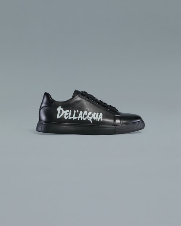 alessandro dell´acqua Script ADA Print Sneakers Black