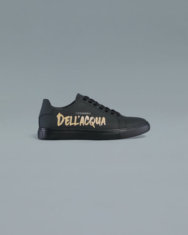 alessandro dell´acqua Script ADA Print Sneakers Black