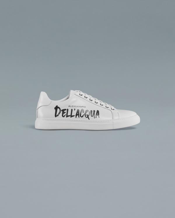 alessandro dell´acqua Script ADA Print Sneakers White