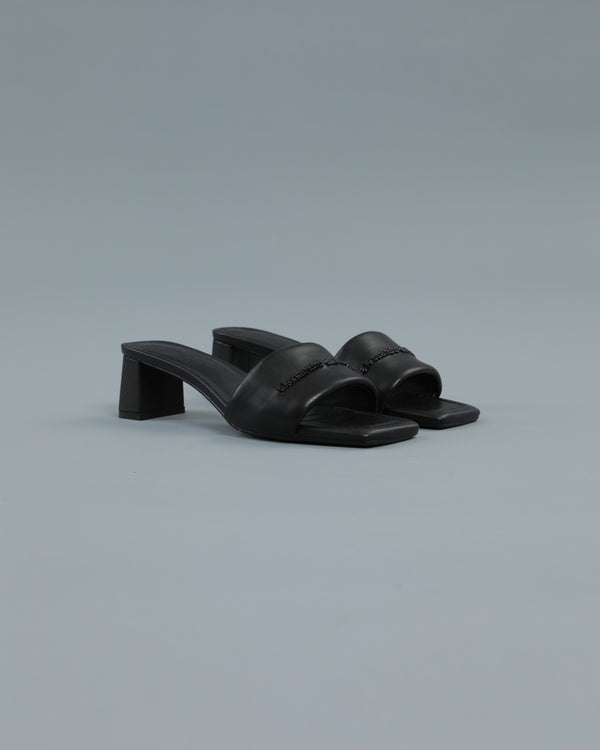 Alessandro Dell´acqua Square Toe Block Heeled Mule Black
