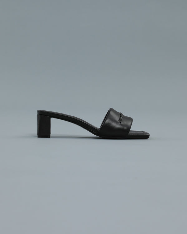 alessandro dell´acqua Square Toe Block Heeled Mule Black