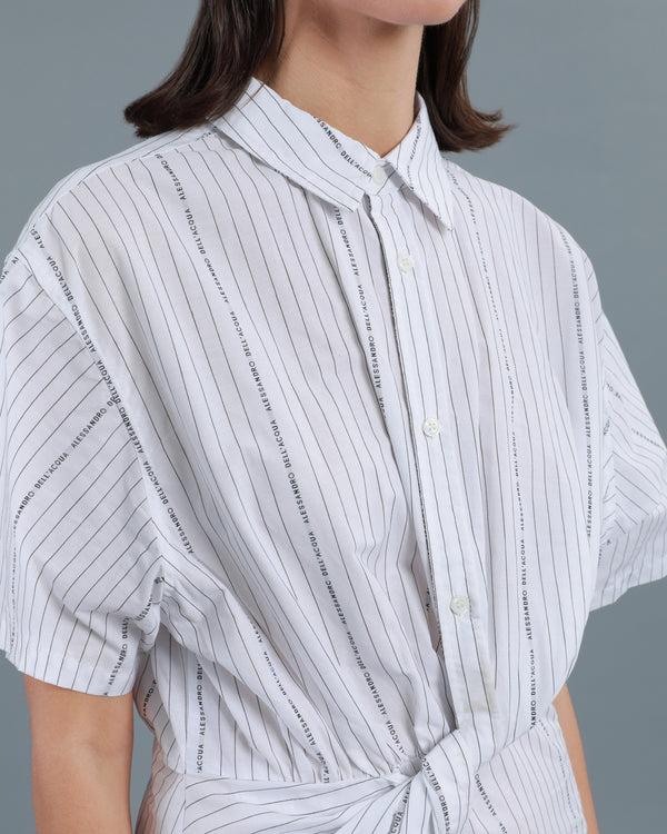 Alessandro Dell´acqua Twisted Placket Shirt Dress White