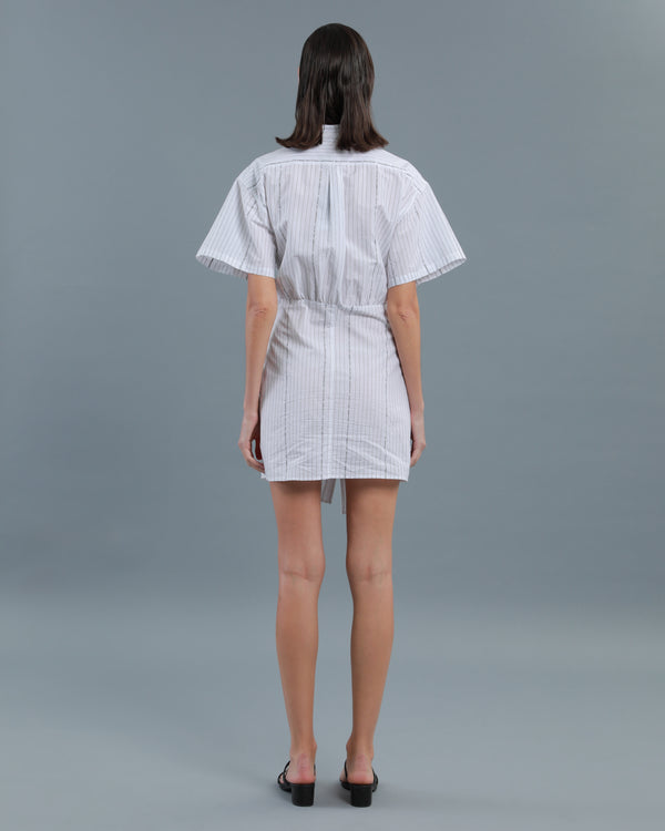 Alessandro Dell´acqua Twisted Placket Shirt Dress White