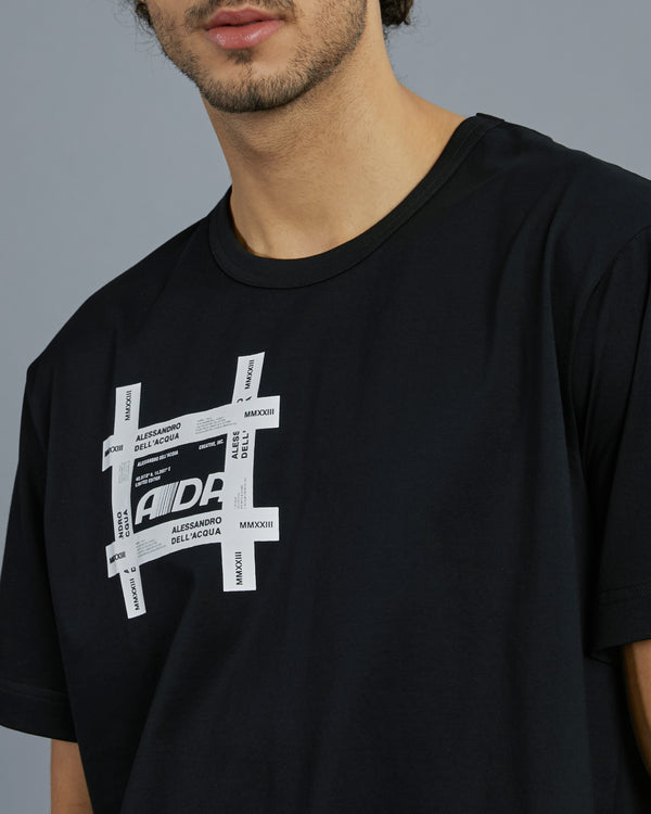 Alessandro Dell´acqua Typographical ADA Print T-Shirt Black