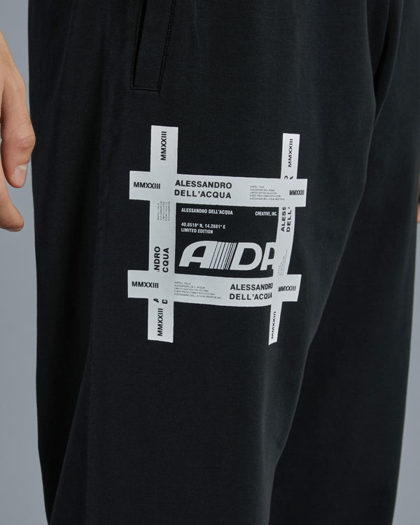 Alessandro Dell´acqua Typographical ADA Print Track Pants Black