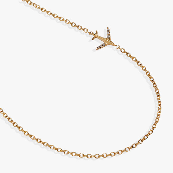 Alex And Ani Airplane Inline Necklace