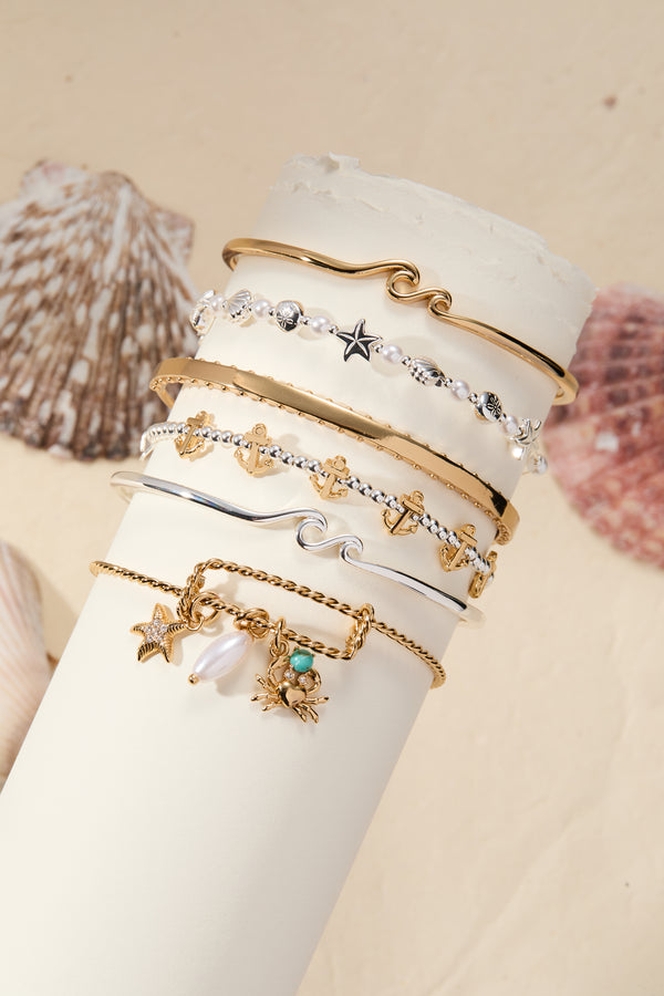 Alex And Ani Beaded Edge Decorative Charm Bangle