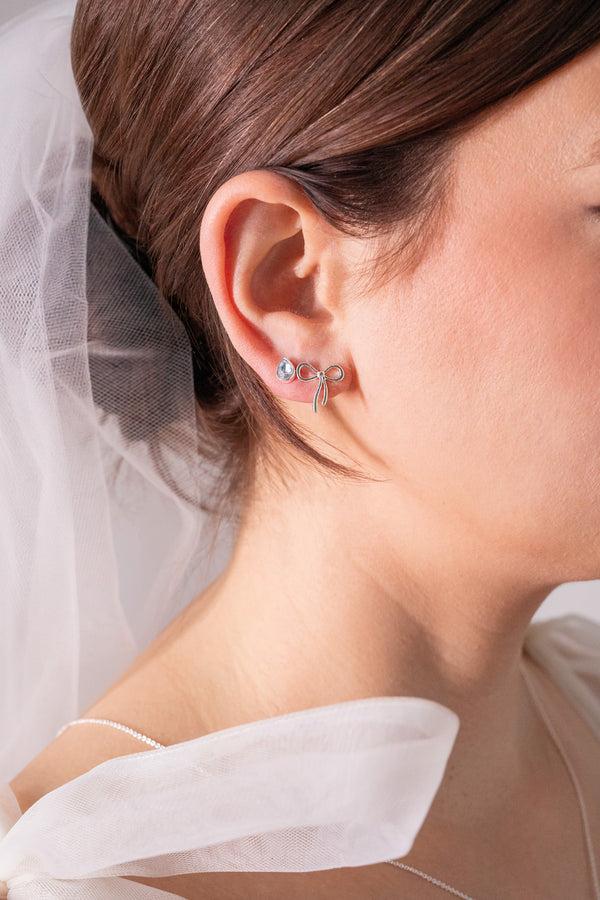 Alex And Ani Bow & Teardrop Stud Earring Set