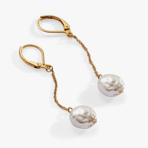 Alex And Ani Coin Pearl Lever Back Earring