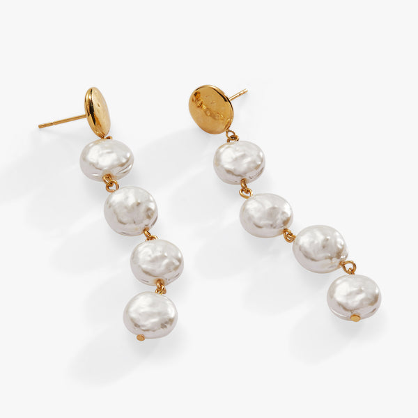 Alex And Ani Coin Pearl Linear Earring