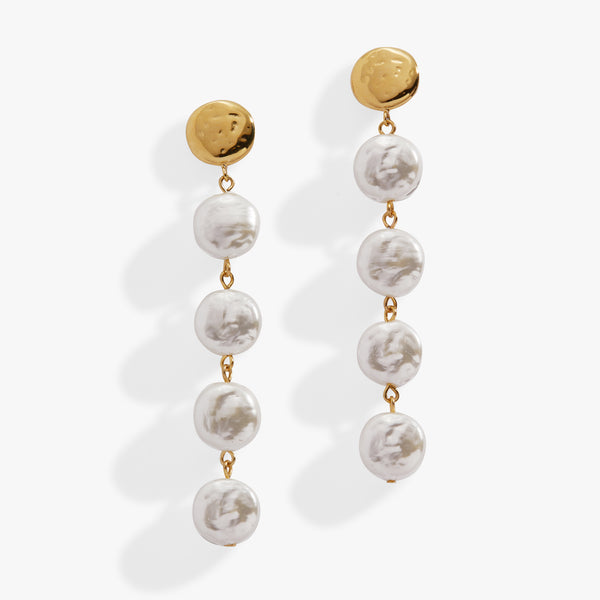 alex and ani Coin Pearl Linear Earring