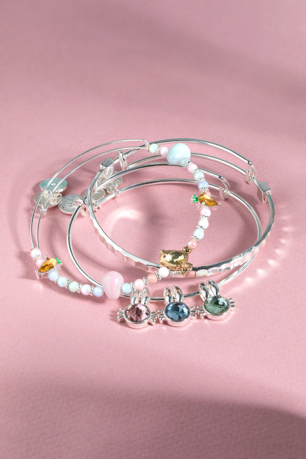 Alex And Ani Crystal Bunny Bangles Set Of 3