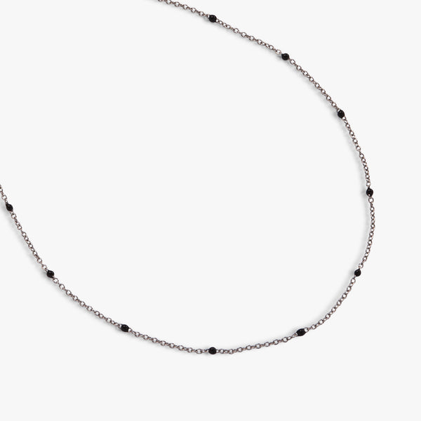 Alex And Ani Enamel Black Dot Chain Necklace