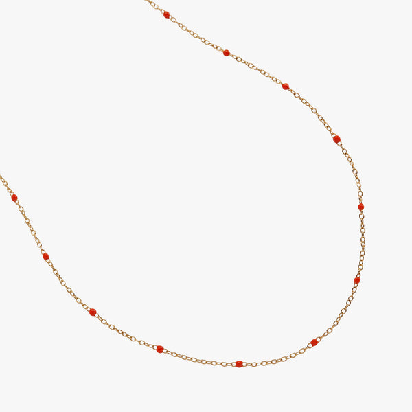 alex and ani Enamel Coral Red Dot Chain Necklace