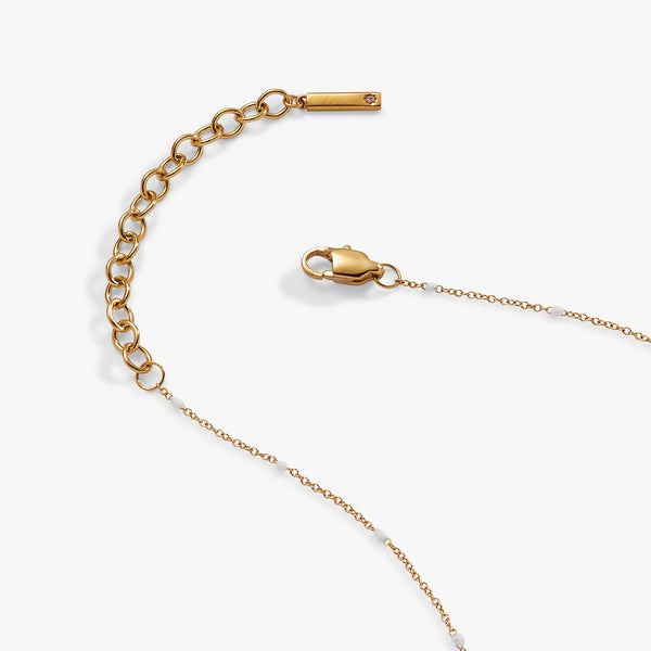 Alex And Ani Enamel White Dot Chain Necklace