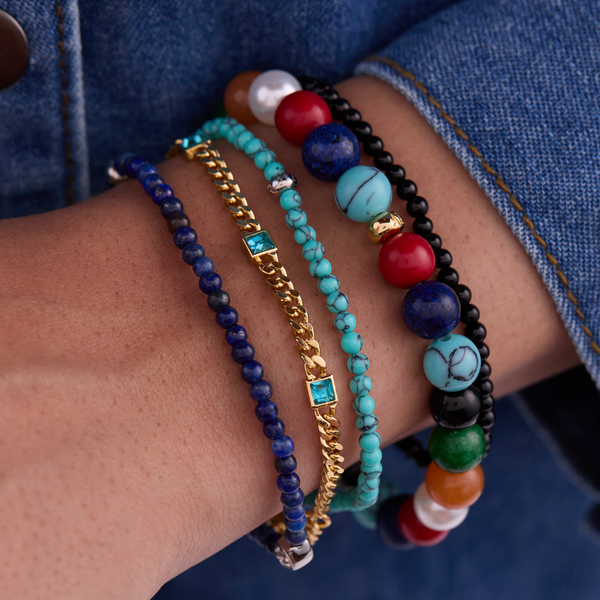 Alex And Ani Evil Eye Lapis Mini Stretch Bracelet