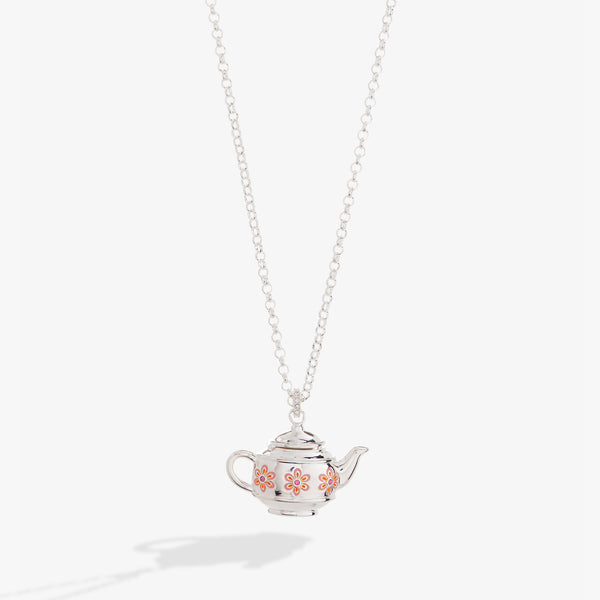 Alex And Ani Floral Teapot Locket Pendant Necklace