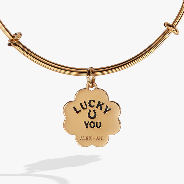 Alex And Ani Four-Leaf Clover Charm Bangle