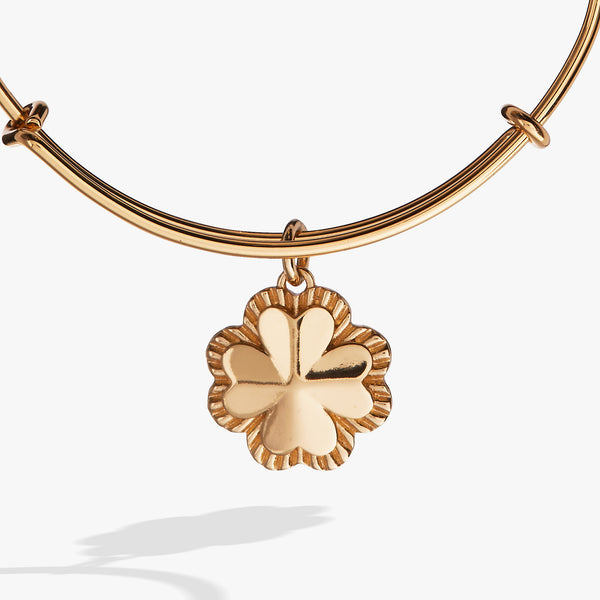 Alex And Ani Four-Leaf Clover Charm Bangle