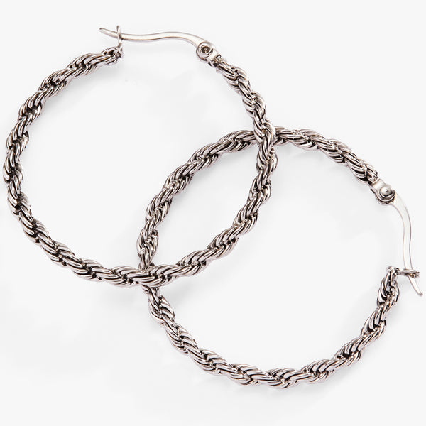 Alex And Ani Frozen French Rope Hoop Earrings