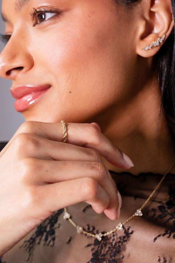 Alex And Ani Frozen French Rope Ring