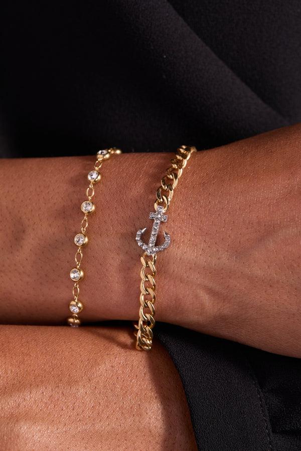Alex And Ani Inline Anchor Curb Chain Bracelet