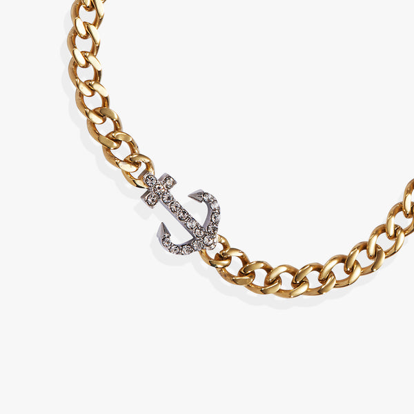Alex And Ani Inline Anchor Curb Chain Bracelet