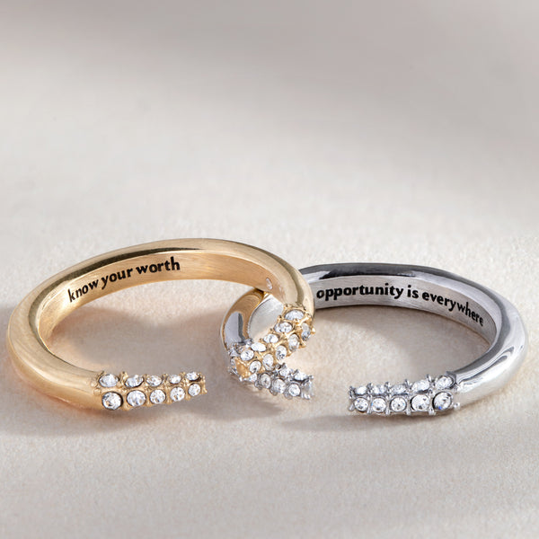 Alex And Ani “Know Your Worth” Open Tusk Ring