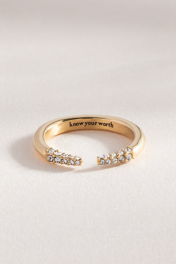 Alex And Ani “Know Your Worth” Open Tusk Ring
