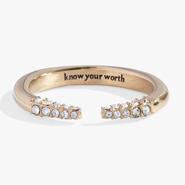 alex and ani “Know Your Worth” Open Tusk Ring