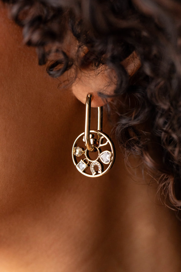 Alex And Ani Love And Luck Wheel Hoop Earrings