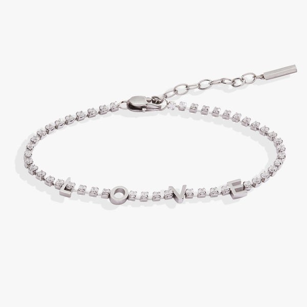Alex And Ani “Love” Crystal Tennis Bracelet