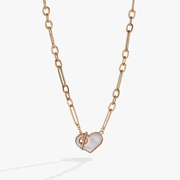 alex and ani Mother of Pearl Heart Toggle Necklace