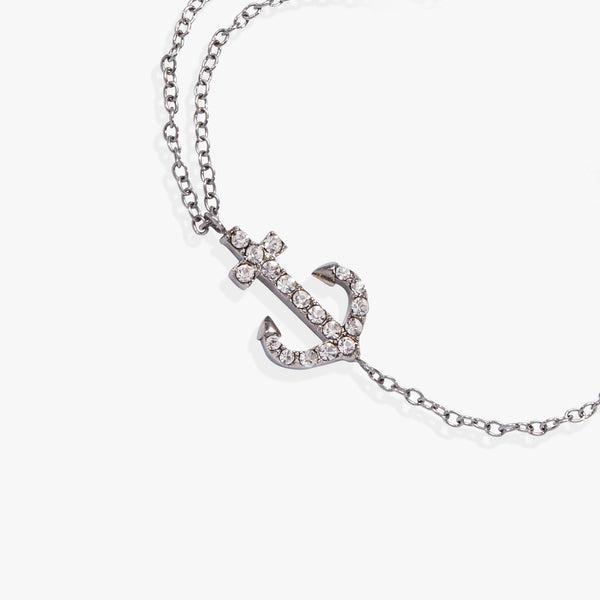 Alex And Ani Pave Anchor Pull Chain Bracelet