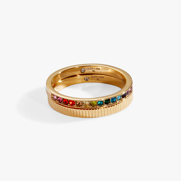 Alex And Ani Rainbow Ombre Ring Set Of 2