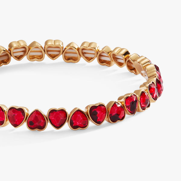 Alex And Ani Red Crystal Heart Stretch Bracelet