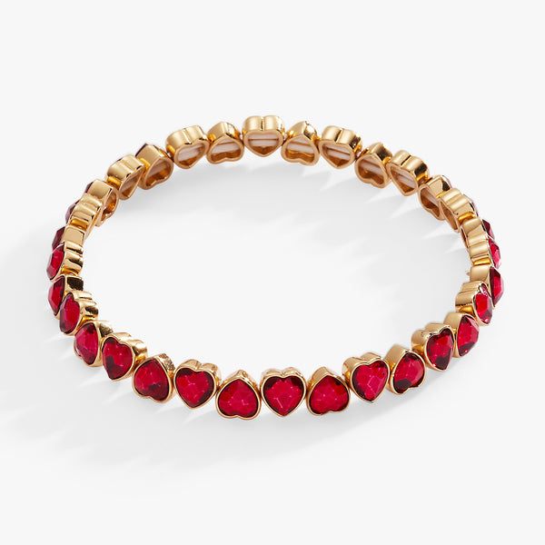alex and ani Red Crystal Heart Stretch Bracelet
