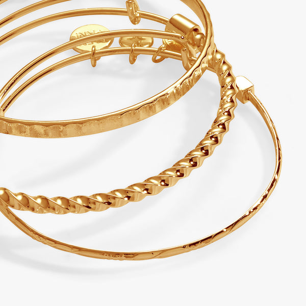 alex and ani Set of 3 Mixed Textured Bangles