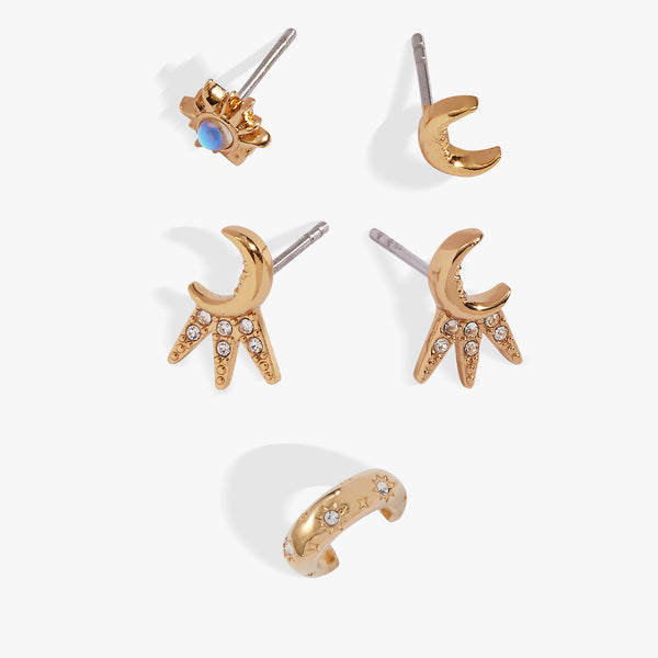 Alex And Ani Sun & Moon Earring Set