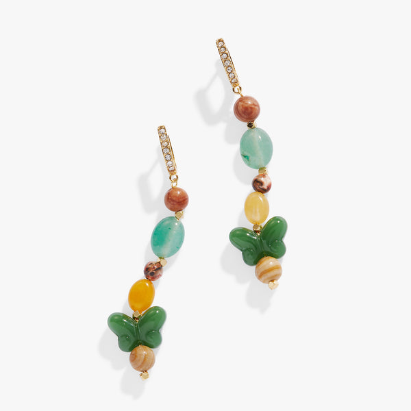 alex and ani Carved Butterfly Beaded Linear Earring