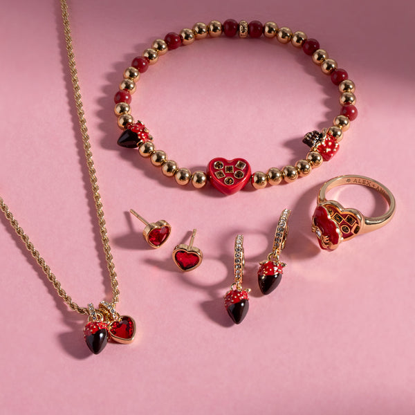 Alex And Ani Chocolate-Covered Strawberry Duo Charm Pendant Necklace